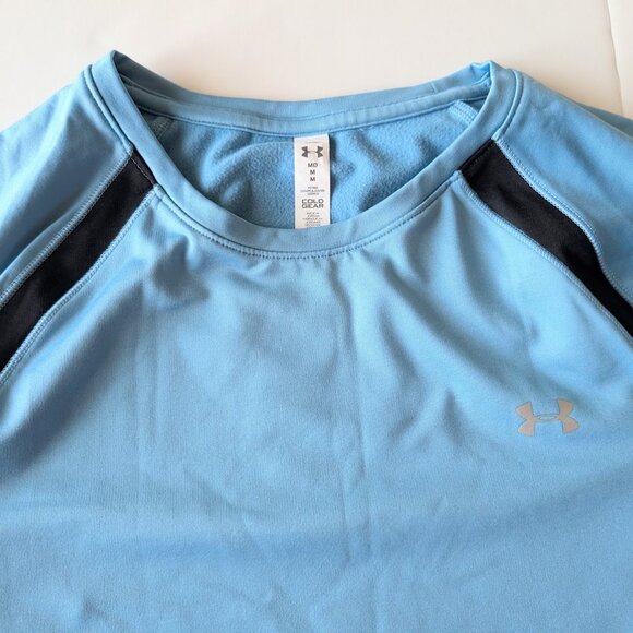 Under Armour COLD GEAR Cozy Graphic Shirt Long Sleeve Blue Womens Size: M - Picture 3 of 10